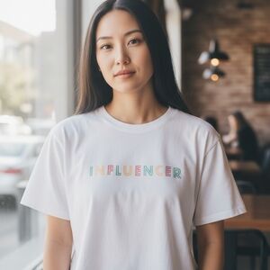 New Vintage Canvas White Graphic Influencer Tee Size S Minimalist Y2K 90s